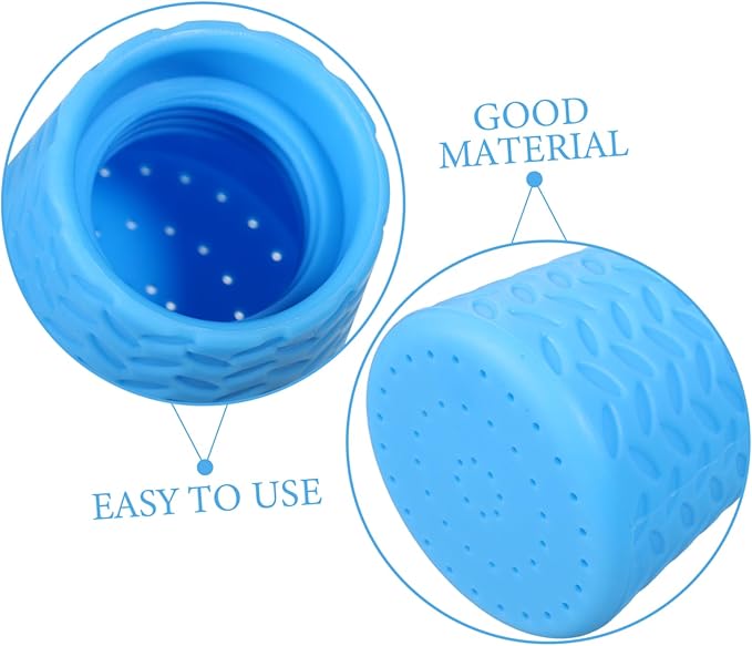 Toyvian 1Pcs Portable Dog Shower Sprayer Outdoor Pet Cleaning Tool with Soft Silicone Head for and Skin Care for Outdoor Adventures and Grooming Needs Blue