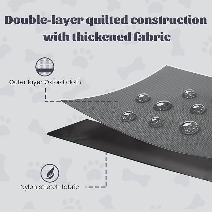 Wokyo 2 PCS Dog Car Door Protector, 25.98" x 22.04" Gray 2-Layer Design Anti-Scratch Interior Pet Vehicle Doors Heavy Duty Scratch Guard Waterproof Car Door Cover for SUV, Trucks