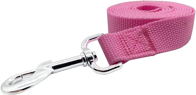 Nylon Dog Training Leash, Traction Rope, 4/5/6 Feet Long, 3/4 Inch 1 Inch Wide, for Small and Medium Dogs (1'' x 4 FT, Pink)