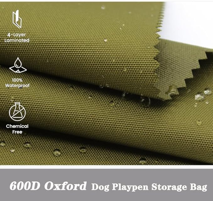 32" Dog Playpen Storage Bag, Suitable for Foldable Exercise Pet Playpens, Dog Fence Travel Bag with Handles for Camping and RV Trip, Waterproof Oxford Fabric Green