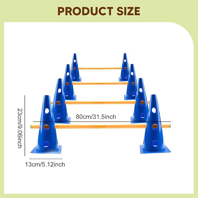 Dog Agility Hurdle Cone Set Cone and Pole for Soccer Fitness Basketball