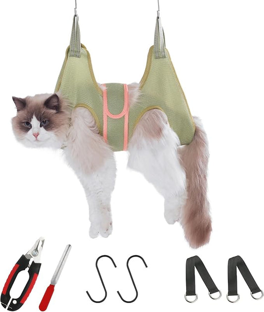 Guzekier Cat Grooming Hammock Harness for Cats, Cat Nail Clipper