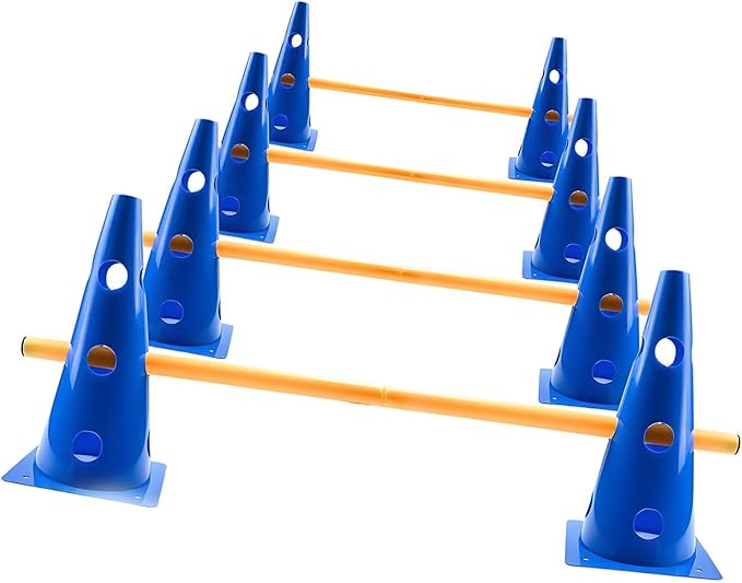 Dog Agility Hurdle Cone Set Cone and Pole for Soccer Fitness Basketball