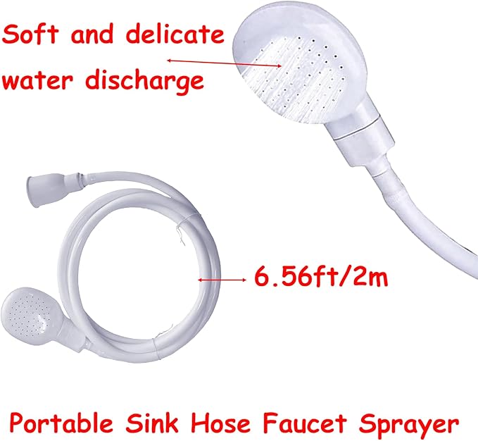 6.56ft/2m Sink Spray Hose,Shampoo Sprayer Handheld Hose Portable Sink Spraye Hose Strainers for Bathing Baby,Pets Shower,Rinsing Vegetables,Washing Hair