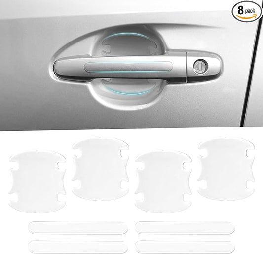 8PCS Clear Car Door Handle Protector – Transparent Anti-Scratch PET Film Stickers, Waterproof Adhesive Door Bowl Guard, Universal Car Accessories Paint Protection Vinyl for Cars, SUVs, Trucks, Sedans