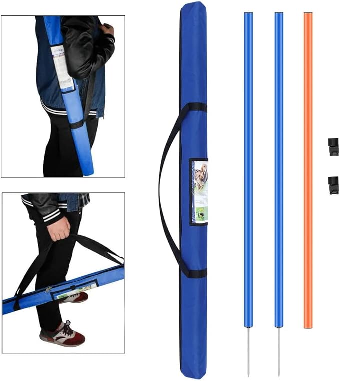 PAWISE Dog Agility Training Equipment,Pet Training Hurdles & Weave Poles Set with Adjustable Jump Bar,Outdoor Dog Obstacle Course for Backyard Exercise, Portable Dog Agility Kit for Shepherd Malinois