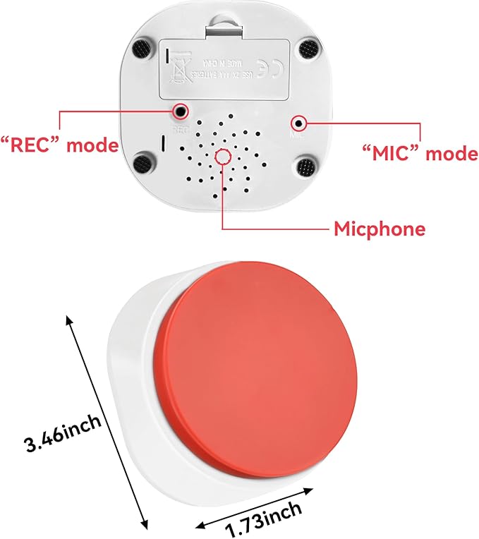 Pet Training Buttons, 4 Pack Recordable Communication Buttons with Anti-Slip Base, 30 Second Recording Time, Speech Learning Device for Dogs, Cats, Small Pets