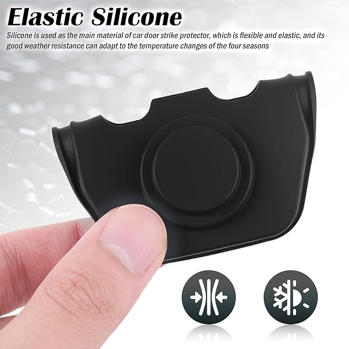 4PCS Universal Silicone Car Door Latch Covers,New Silicone Door Latch Protective Cover with 3 Layers of Shock Absorption for Protection & Noise Reduction,Soft Car Doors Strike Protector
