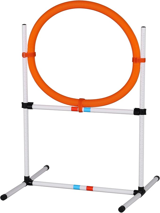 Dog Agility Training Equipment Set - Adjustable Jump Bar, Hurdles & Tunnel, Complete Dog Agility Course Kit for Outdoor Indoor Use, Easy to Assemble for Small Medium Large Dogs