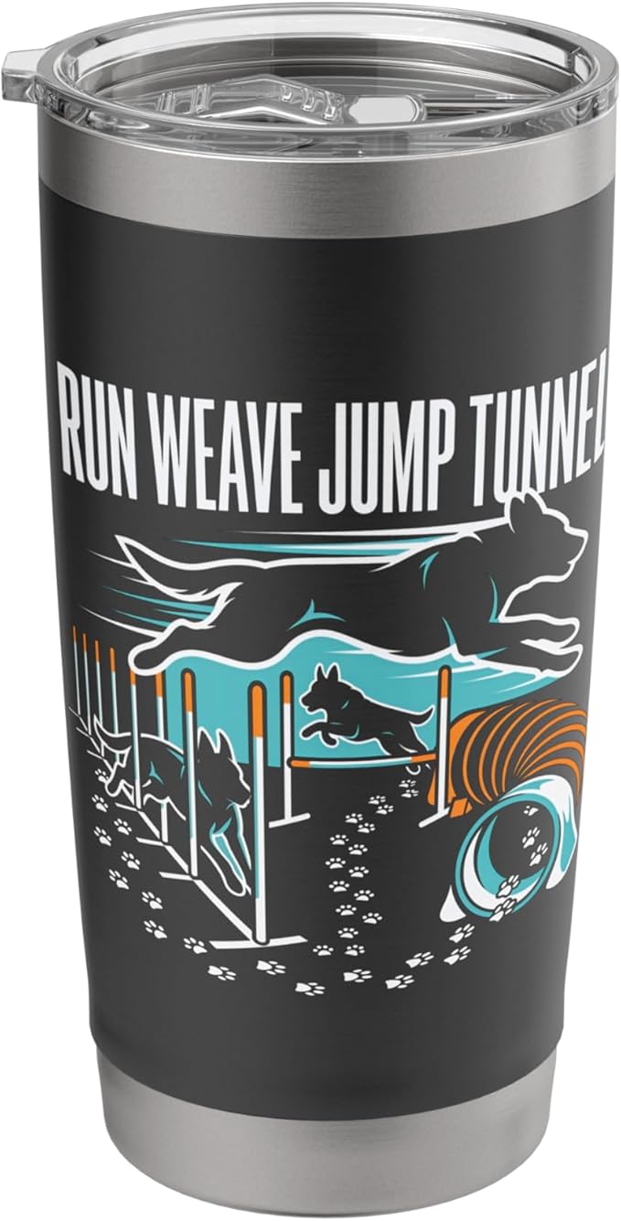 Run Weave Jump Tunnel Dog Agility Stainless Steel Insulated Tumbler
