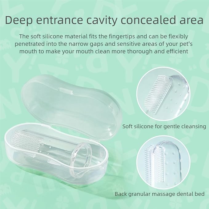 YANDY Dog Toothbrush,Pet Finger Tooth Brush,360 Degree Pet Tooth Brushing Kit,Cat Toothbrush, Canine Dental Care & Teeth Cleaning Kit