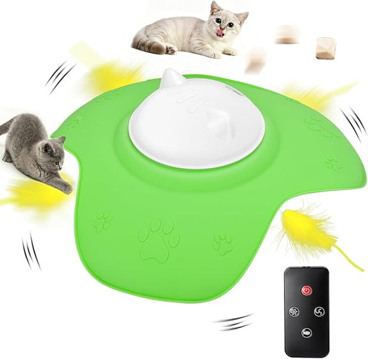 Hide and Seek Cat Toy,Rechargeable Whack-a-Mole Automatic Treat Reward,Interactive Cat Toy for Indoor Cats, Motion Touch Activated Electronic Cat Toys,Silicone Cat Play Mat for Bored Adult Kittens