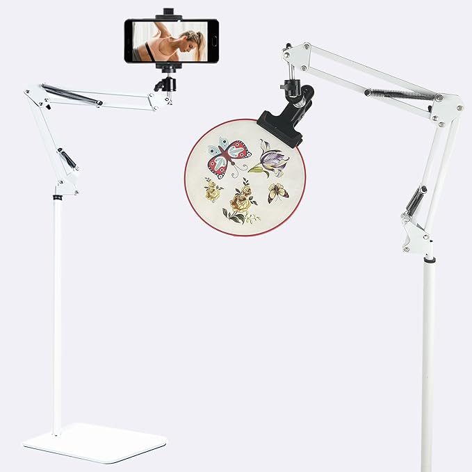 Embroidery Hoop Stand,Rotate Hand Embroidery Floor Stand Embroidery Hoop Holder Stand Can Move Freely Hand Embroidery Stand Floor Cross Stitch Hoop Stand Suitable for