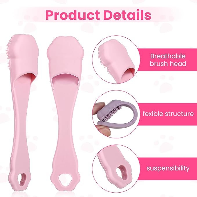 4 Pack Silicone Dog & Cat Finger Toothbrush Kit, Food Grade Toothbrush for Dog, Safe, Non-Toxic, Easy Teeth Cleaning, Prevents Bad Breath & Oral Inflammation