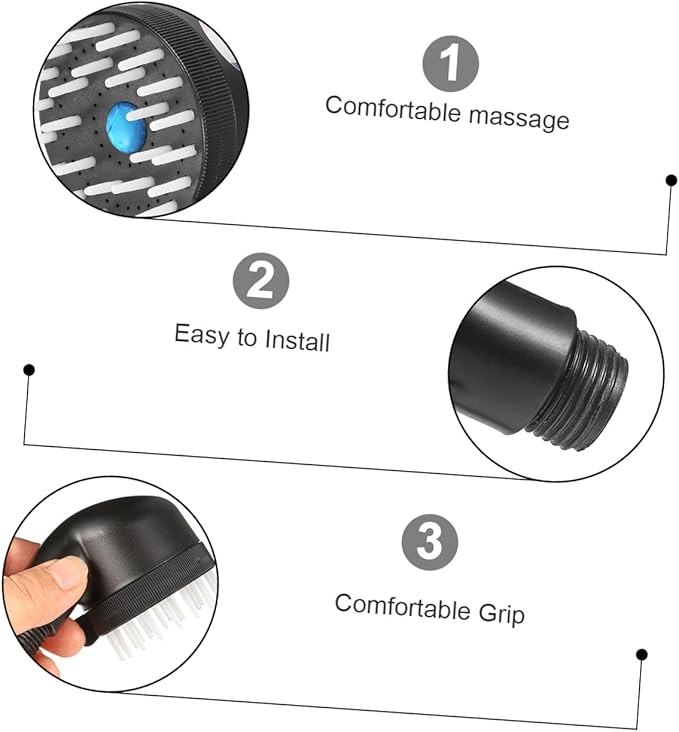 Pet Shower Sprayer Dog Bathing Tool with Massage Brush Flexible Cleaning Accessory for Easy Pet Grooming Skid Design Durable Hose