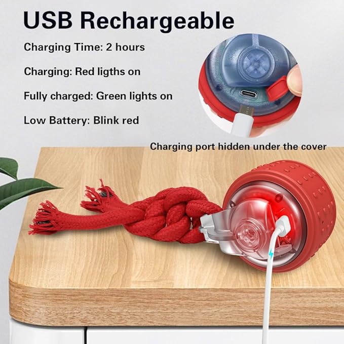Interactive Dogs Ball Dog Toys with Super High-Speed Rechargeable Dog Toy Ball for Puppies