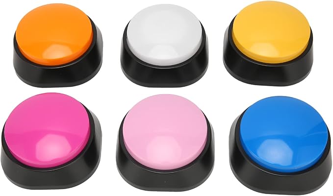 Cuifati Dog Buttons for Communication, 6 Pcs Dog Talking Set, 30s Voice Recordable Pet Training Buzzer, Speaking Buttons for Cats & Dogs Voice Recording