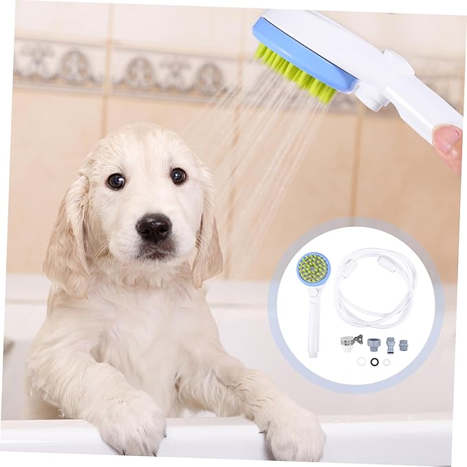 Pet Shower Sprayer with Hose Dog Bathing Brush and Water Sprinkler Multi Functional Puppy Shower Scrubber for Gentle Massage and Comfortable Skin Care Tool for Pets
