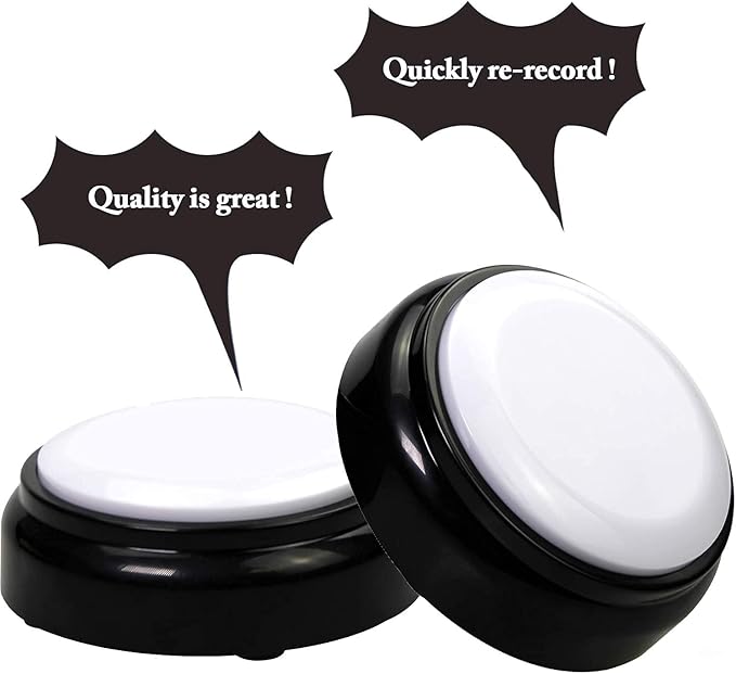 Recordable Sound Button- Record & Playback Your Own Message- Recordable Talking Button 30 Second-Answer Buzzers for Funny Novelty Office Desk Gag Gift Custom That was Easy Button