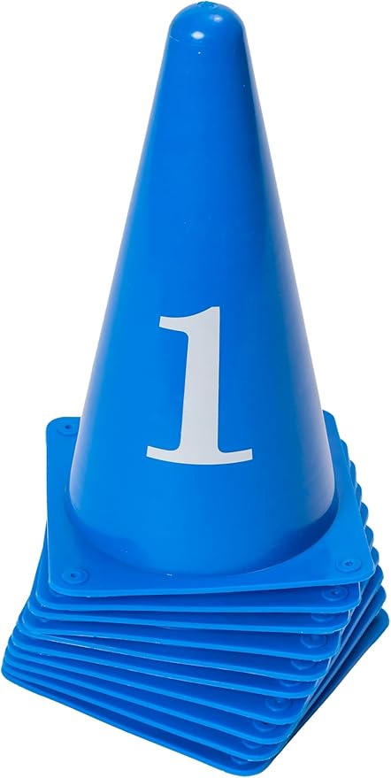Better Sporting Dogs Pack of 10 Durable Numbered Cones for Dog Agility and Sport Training | Build Out Your Dog Agility Course with Cones