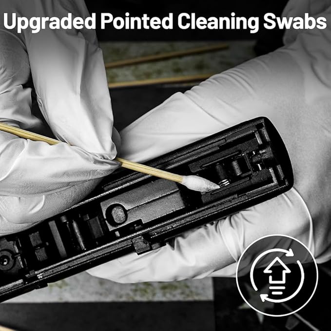 500PCS 6" Gun Cleaning Cotton Swabs with Storage Box, Lint Free Gun Cleaner Swab