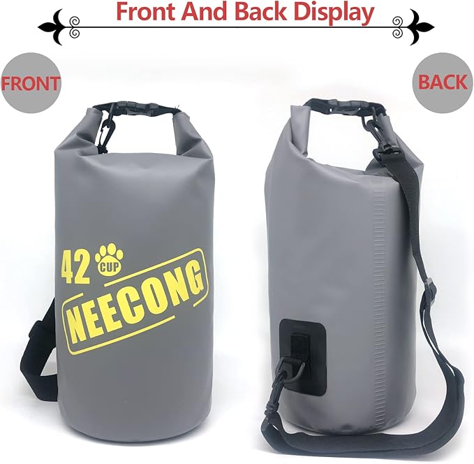 Dog Food Travel Bag With Collapsible Travel Big Bowls(800ml), 42 Cup Dog Food Storage System for Camping, Daily -10L Dog Food Dry Bag