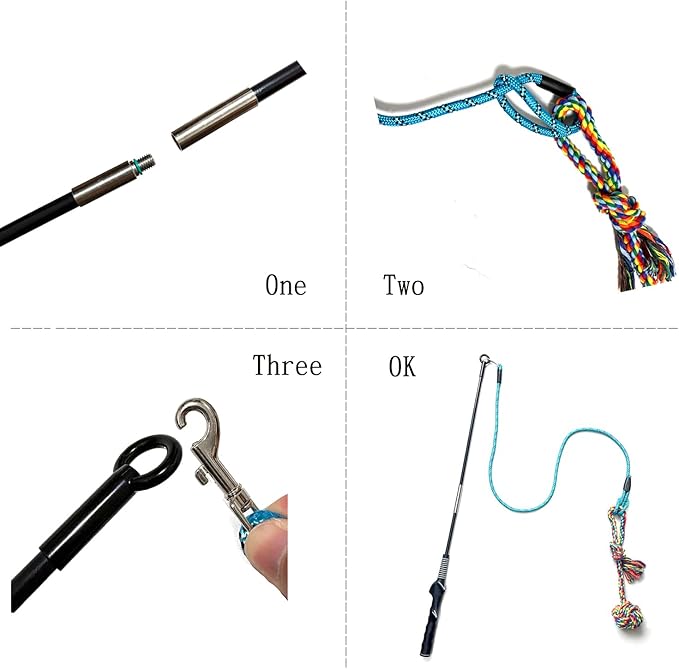 Interactive Flirt Pole Toy for Dogs: Heavy Duty-Interactive Teaser Toy for Training, Exercise & Tug of War, Durable Outdoor Play with Rope Lure for Small Medium Large Dogs
