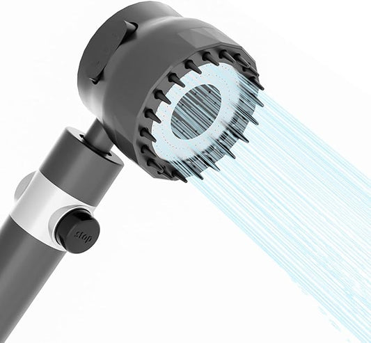 Handheld high-pressure shower head, with hose combination set, filter and various spray modes, Adjustable bracket,one-key switch, clean tiles, bathtubs and pets