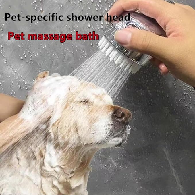 Dog Shower Head, Dog Shower Attachment, Pet Shower Head for Dogs Cat Rabbit, Pet Relaxing Grooming Brush Scrubber Shower Wash Head, Pet Massage Bath Tool, Pet Washing Shower Sprayer