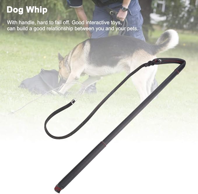 Dog Teaser Wand, Handle Length 20.7in Dog Whip, Band Length 37.4in Dogs Flirt Pole Toy Suitable for Daily Outdoor Exercises and Indoor Command Reinforcement for Medium and Large Dogs