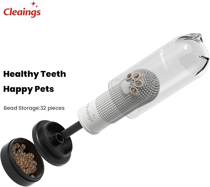 Pet Finger Toothbrush with Flavor Burst Beads, 360° Silicone Toothbrush Kit for Dogs & Cats, Deep Teeth Cleaning - 6 Pcs Mix Flavor