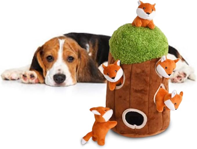 6Pcs/Set Interactive Squeaky Hide & Seek Activity Plush Soft Dog Toy Stuffing Burrow Optional Animal Plush Christmas Dog Toys for Christmas