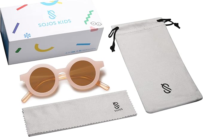 SOJOS Cute Round Polarized Sunglasses for Kids Girls Boys UV400 Protection De Sol Gafas Beach Holiday