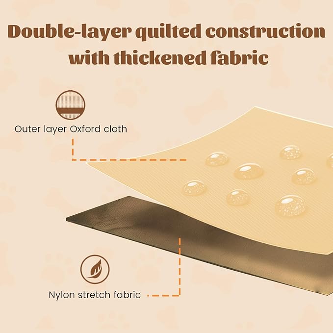Wokyo 2 Pack Dog Car Door Protector, Anti-Scratch Waterproof Car Door Cover 25.98" x 22.04" Beige 2-Layer Design Durable Pet Vehicle Doors Guard for Cars, Trucks, SUVs
