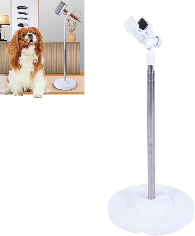 Adjustable Dog Hair Dryer Stand, Pet Grooming Hair Dryer Holder with Stable Base, Multifunctional Blow Dryer Stand for Home and Salon Use, Compatible with Most Dryers
