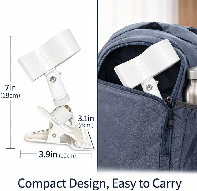 Hands Free Clamp Hair Dryer Holder with Strong Grip, 360° Flexible Gooseneck Blow Dryer Stand, Portable Clip-On Hair Dryer Holder for Styling & Pet Grooming, Table Counter Home Salon, White