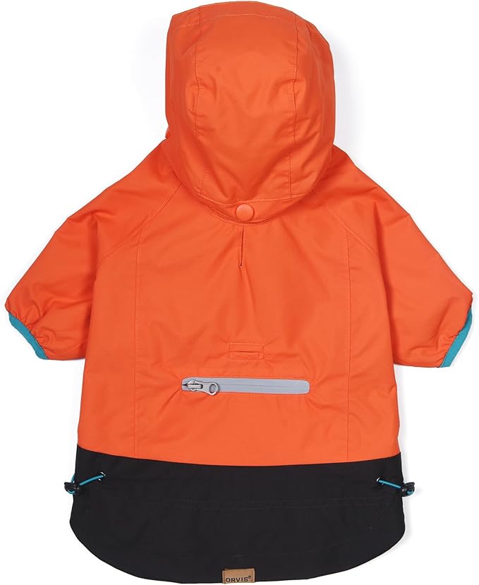 Orvis Dog All Season Trekker 3-in-1 Coat for Dogs, Size Large; Orange High Visibility All Weather Dog Coat with Raincoat & Fleece Vest that Can Be Worn Separately or Together; Removable Hood