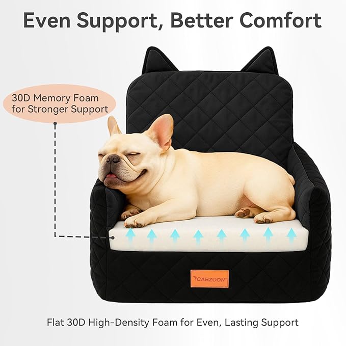 Dog Booster Car Seats for S/M Dogs Up to 35lbs,Pet Car Seat/Travel Bed with Washable&Removable Cover,Storage Pockets,Dog Safety Belt and Elevated Cushion Fits in Front/Back Seat