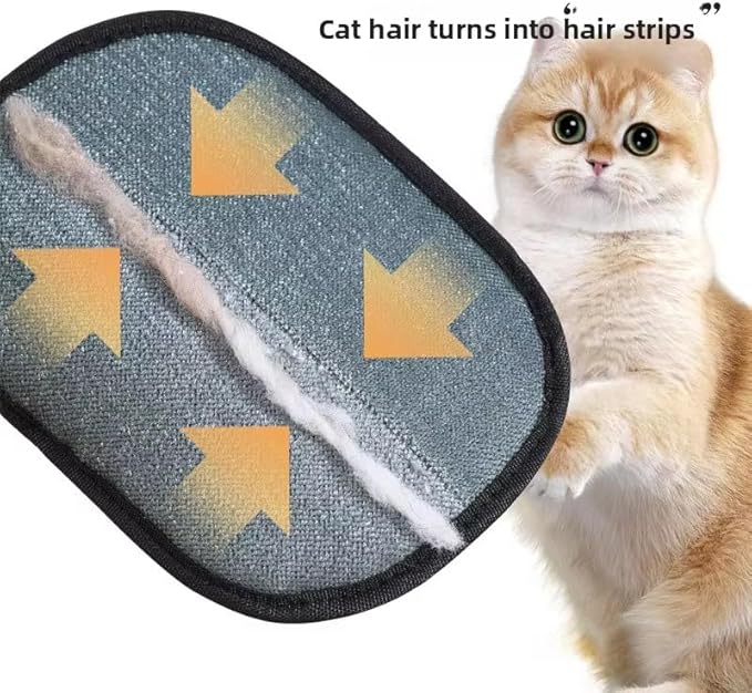 Pet Hair Removal Gloves 2 Pack 2-in-1 Pet Hair Grooming Gloves for Dogs & Cats - Dual Surface Reusable Fur Remover Tool with Hard & Soft Side for Couch, Carpet, Car Seat & Clothing