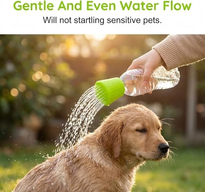 3Pcs Silicone Pet Shower Head,Outdoor Dog shower Attachment,Portable Pet Outdoor Shower Heads for Camping, Hiking, Beach in- Fits Most Plastic Mineral Water Bottle (3PC)