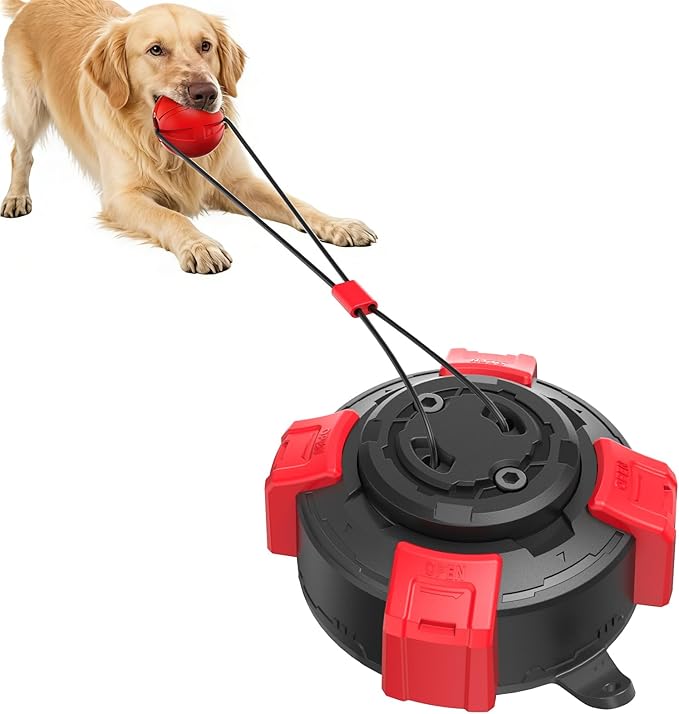 Upgraded Super Strong Suction Cup Dog Toy for Aggressive Chewers, 2.68" Bite Resistant Tug of War Toy, Steel Wire Rope Chew Ball for Medium Large Dogs, Stops Destructive Chewing