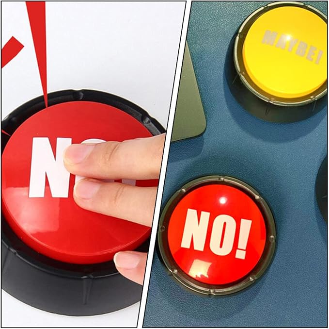 STOBOK Talking Buttons 2Pcs Yes Button and No Button with Sound, Dog Buttons for Communication Answer Buzzers Set Dog Talking Button Set Noise Button Toys Dog Talking Button Set
