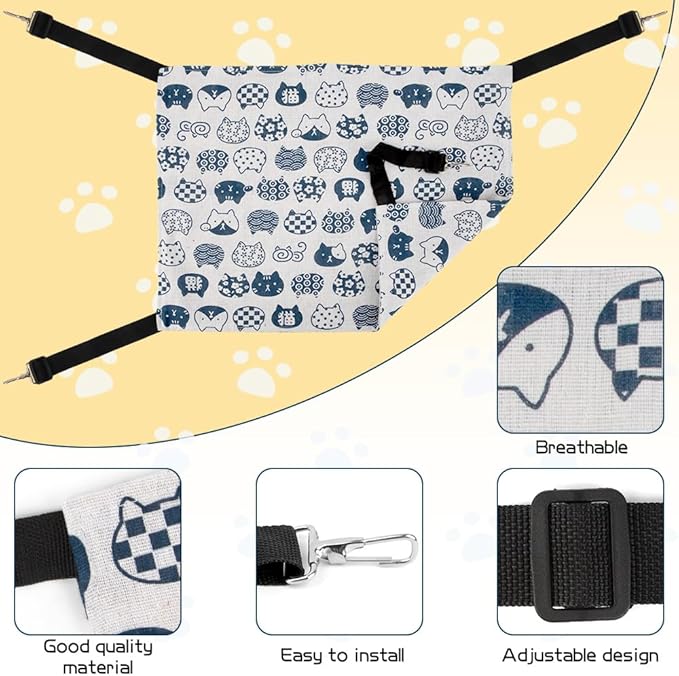 Cat Hammock & Bed - Large & Kitten Sizes - Cat Cages & Accessories - Indoor & Outdoor