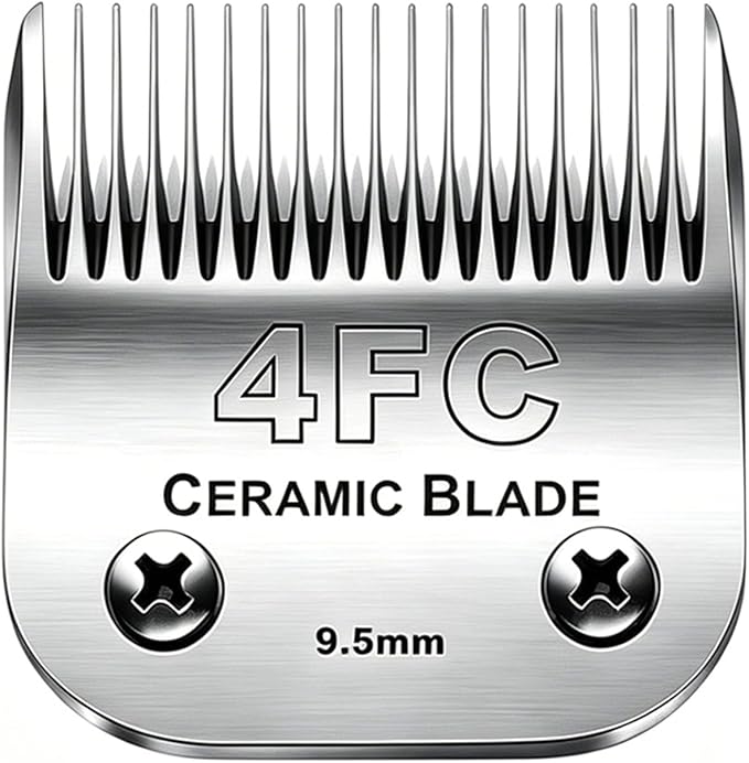 4FC Blade Detachable Pet Clipper Replacement Blades, Ceramic and Stainless Steel, Compatible with Andis, Oster, and Wahl Clippers