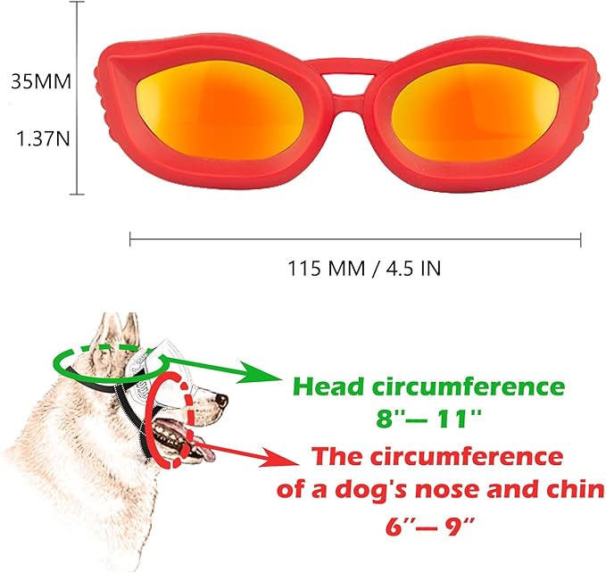 Dog Goggles Small Breed, UV/Wind/Dust/Fog Protection Pet Sunglasses with Adjustable Strap,Outdoor Dog Sunglasses for Small Dogs,Easy Wear