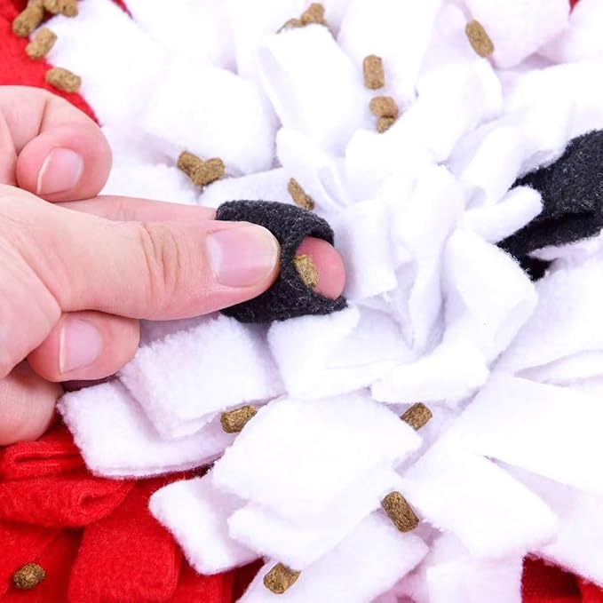 Dog Snuffle Mat Fleece Foraging Fruit Design Mats Small Animals Interactive Feeding Toy Anti Slip Slow Feeder Pet Treat Dispenser for Dogs Rabbits Guinea Pigs (Apple)