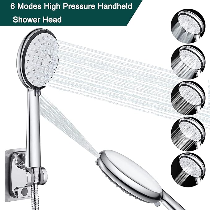 Sink Sprayer Attachment for Faucet,6 Mode Shower Head,Extension Sink Hose Sprayer for Shower,Pet Washing,Bathtub,Kitchen Faucet, Garden Rinse,Utility Laundry Tub