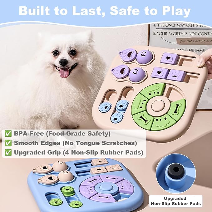 Dog Puzzle Toys for Small & Medium Dogs, Treat Puzzle Feeder Toys for Dog Mental Stimulation, Interactive Cognitive Dog Toys，Advanced Levels Treat Feeder Dispensers for IQ Training to Keep Them Busy