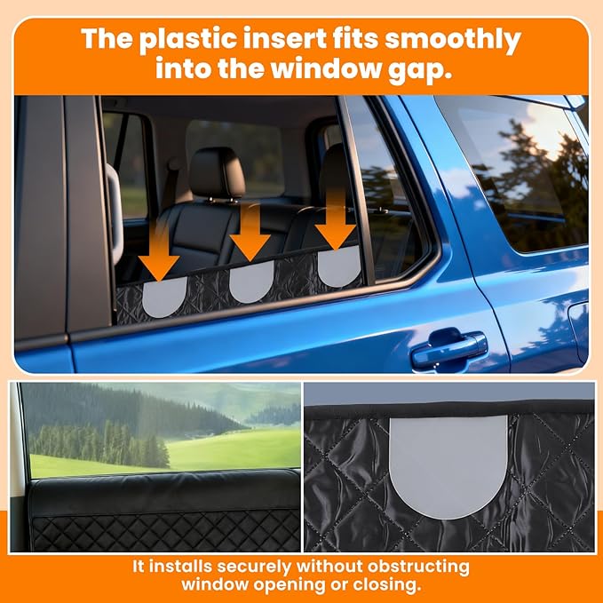 Dog Car Door Protector, 20% Larger Coverage Vehicle Door Cover,Car Door Guard Mat, Pet Door Panel Protector for SUVs Pickup Trucks, Protects Doors from Dog Scratching (Black)