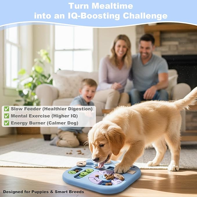 Dog Puzzle Toys for Small & Medium Dogs, Treat Puzzle Feeder Toys for Dog Mental Stimulation, Interactive Cognitive Dog Toys，Advanced Levels Treat Feeder Dispensers for IQ Training to Keep Them Busy